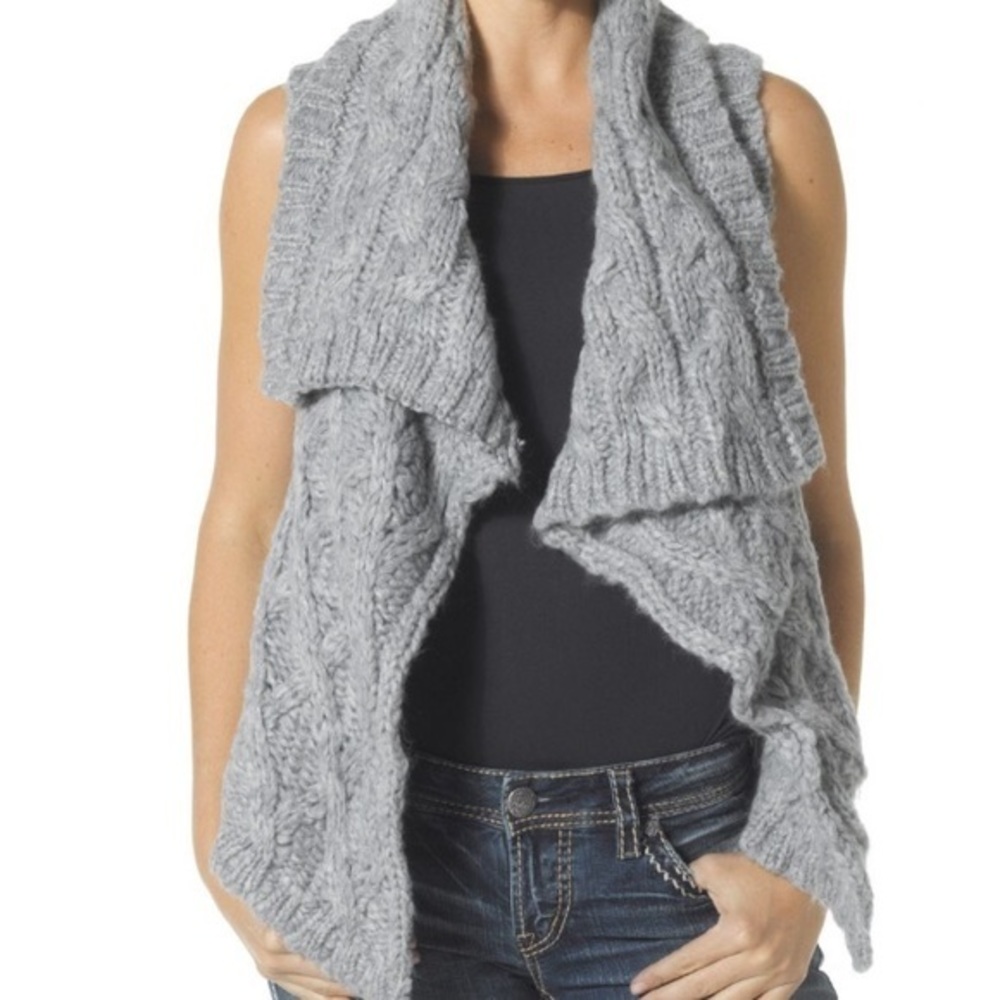 New Silver Brand Oatmeal Cable Shrug Sweater XS